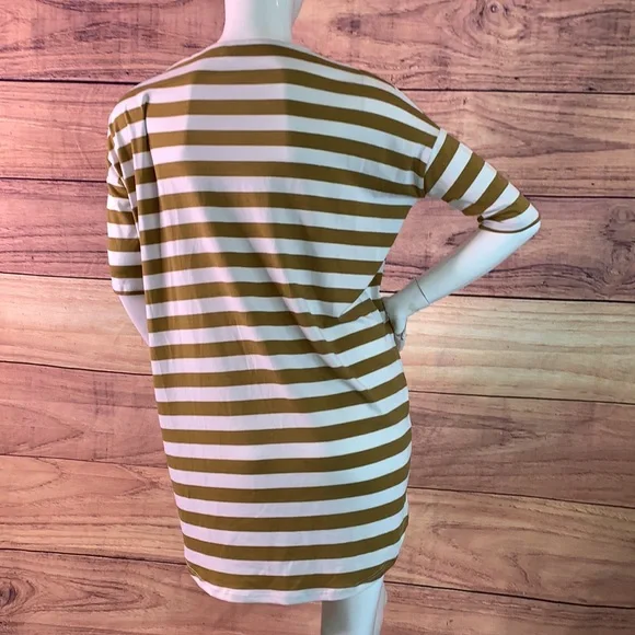 Lularoe Irma tunic loose blouse hi-low shirt XS oversize golden brown stripe - Picture 7 of 15